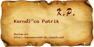 Kernács Patrik névjegykártya