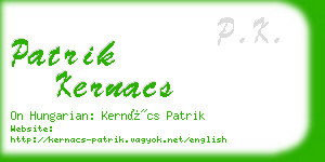 patrik kernacs business card